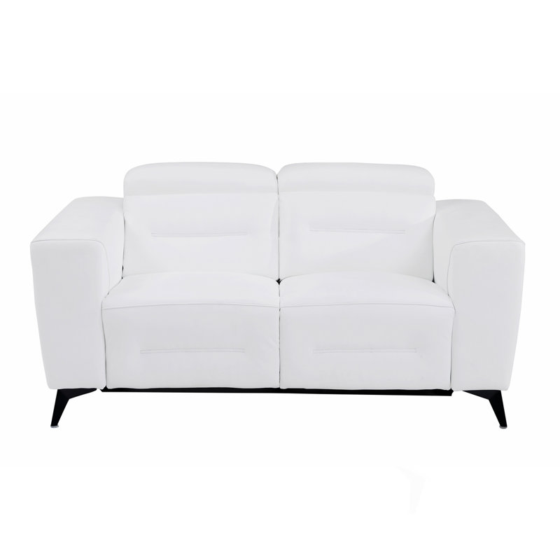 Causeuse en cuir italien avec fauteuil inclinable Global United