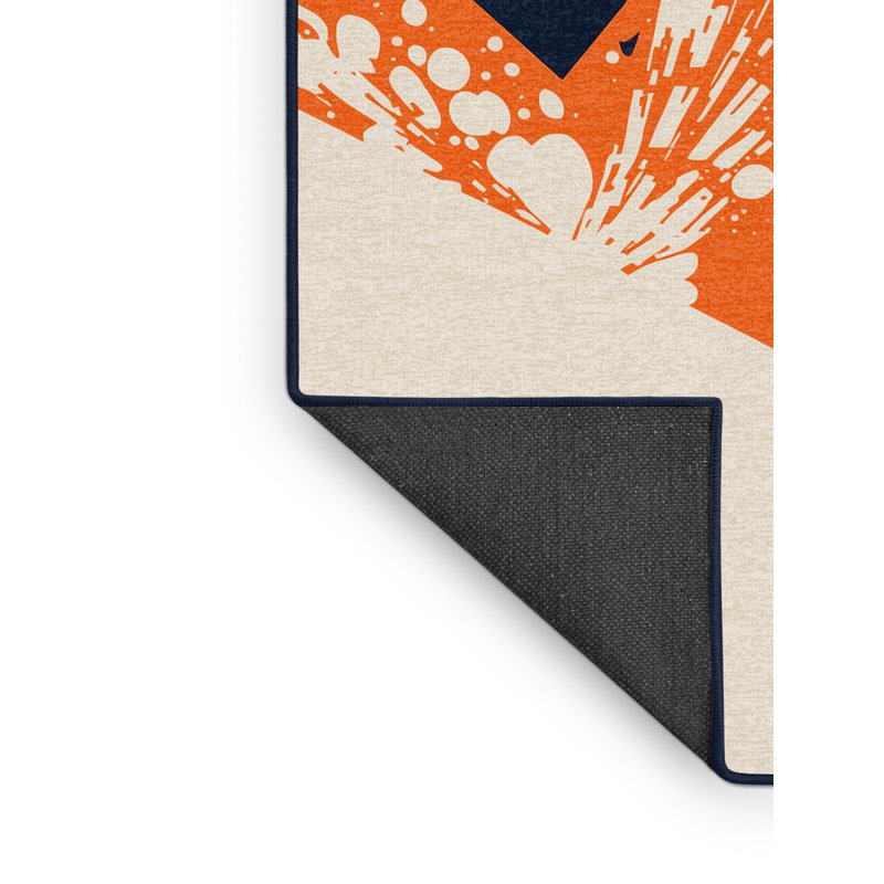 Tapis gris moelleux moelleux et éclatant à motif de planche à neige sautant et éclectique moderne Erasmos, 6 X 9