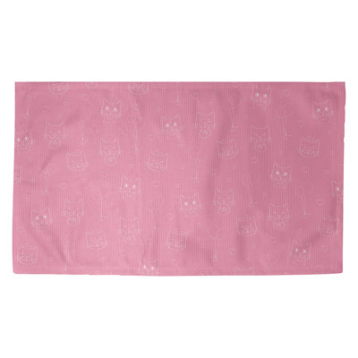 Tapis rose/zone blanche fait main