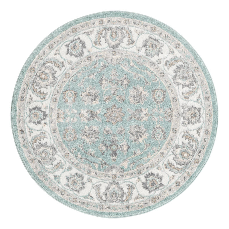 Tapis oriental bleu / gris Hilley, Rond 5 pi