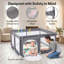Baby Playpen 150x180cm Play Game with 50 Ocean Balls 65cm Safe Height Grey