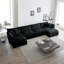 Canapé confortable en forme de U avec méridienne réversible, grand canapé modulaire modulaire en forme de U, repose-pieds double supplémentaire-774176311