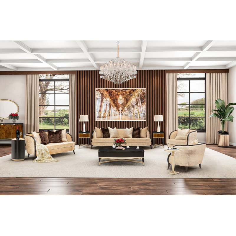 Malibu Crest 99'' Chenille Recessed Arm Sofa