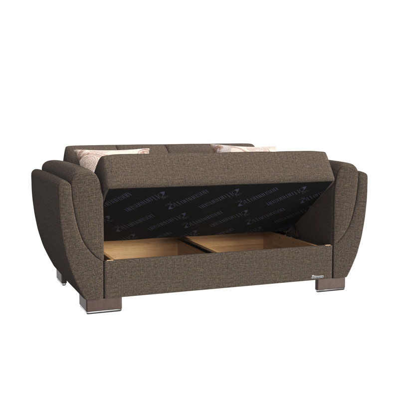 Collection Upholstered Convertible Loveseat with Storage, Perfect for Family Gatherings and Space - Saving in Various Living Environments
