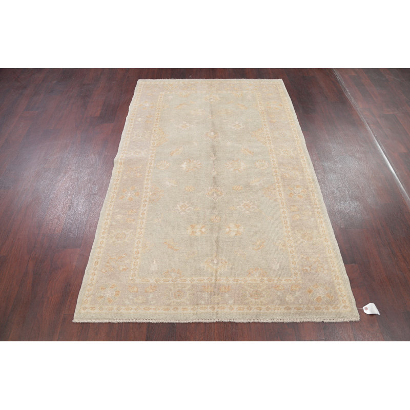 Tapis de zone en laine 6 pi x 4 po one-of-kind noué la crème Prescott
