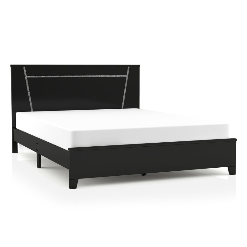 Kalayna Solid Wood Platform Bed, Black, King