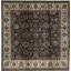 Hand-Knotted High-Quality Black and Cream Square Area Rug