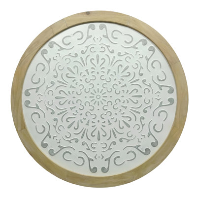 Fer, art mural rond blanc 32 po