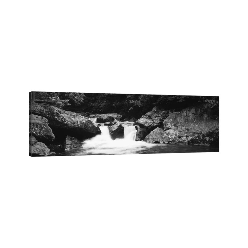 River In A Forest, Tallulah River, Coleman River Scenic Area, Chattahoochee-Oconee National Forest, Georgia, USA - Wrapped Canvas Panoramic Print