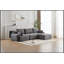 Canapé d'angle modulaire Cloud en velours côtelé gris moderne, en forme de L, avec assise extra profonde et rembourrage surdimensionné en mousse à mémoire de forme compressée, canapé doux et adapté aux animaux domestiques avec pouf pour grand salon ou appartement au sous-sol.-2068908020-2068908015