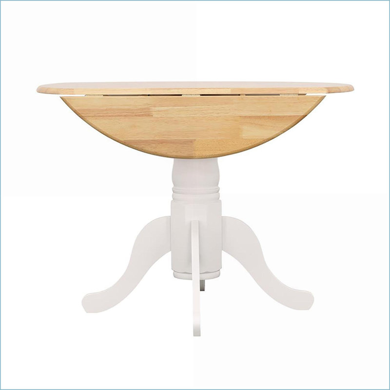 Tables de salle à manger | Mesa de Comedor, abattant en bois massif rustique, brun naturel blanc cassé, pour les petits coins repas | Rond