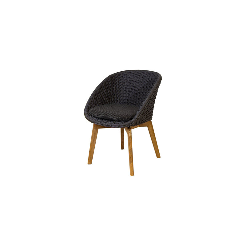 Peacock Chair with Teak Legs, Gray, Dark Gray