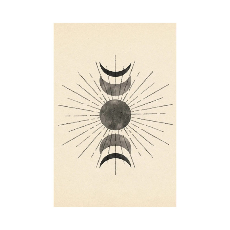 Boho Sun And Moon by Whales Way - Painting on Canvas, 66.04cm H x 45.72cm W x 3.81cm D, Wrapped Canvas