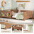 Twin bed with built-in bookshelf and high-quality safety guardrail,Natural-701980665-701980664