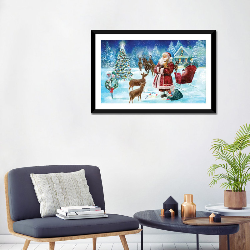 «North Pole» par Ruane Manning - reproduction d'art, H 24 po x l 32 po x P 1 po, Papier encadré noir, Blanc