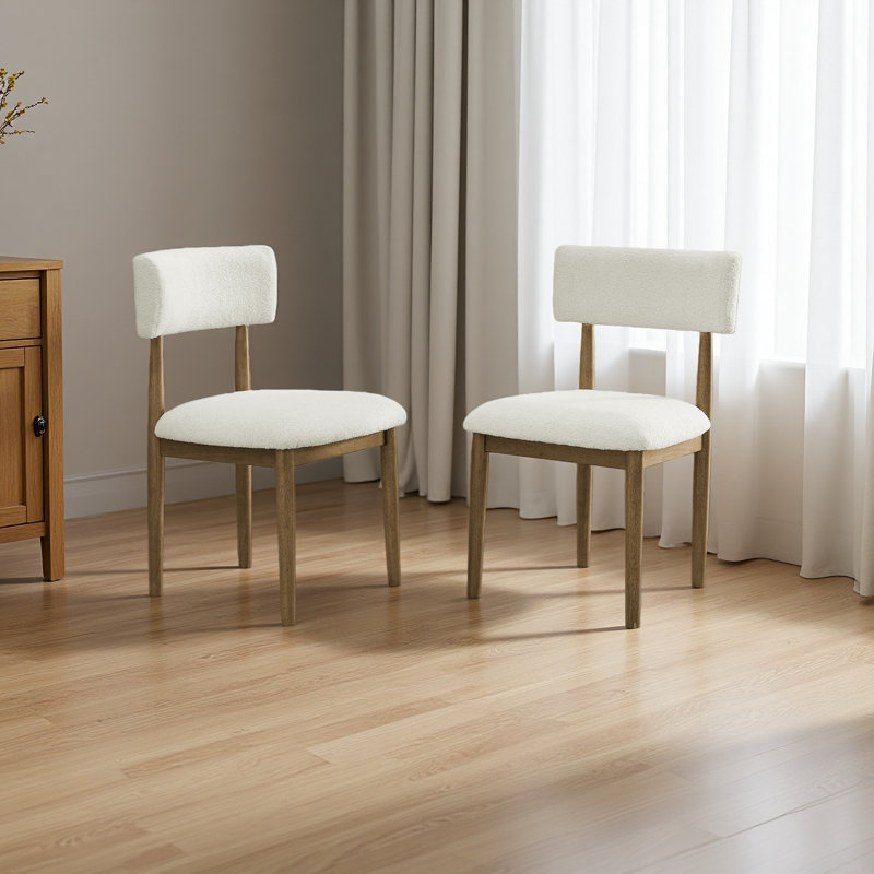 Ensemble de 2 chaises d'appoint en chêne noyer