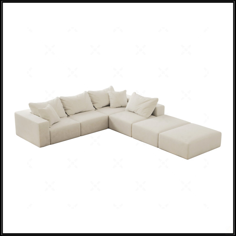 Oversized Sponge Cloud Sofa, Beige
