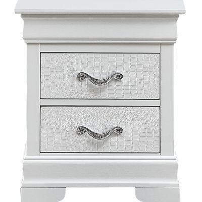 Elegant Transitional Nightstand In Champagne