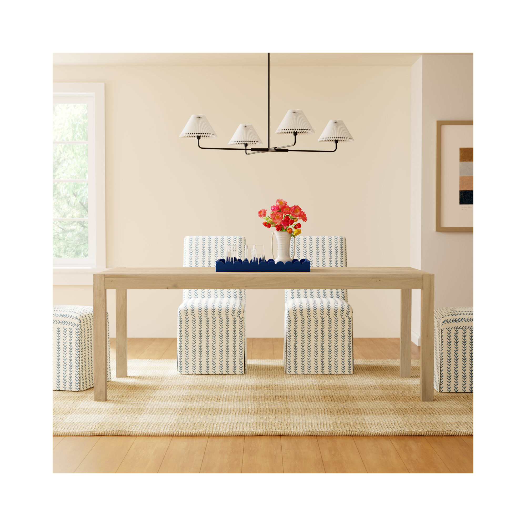 Kenzie Dining Table, 30" H x x 78" L x 37.75" W, Dry Wash Poplar