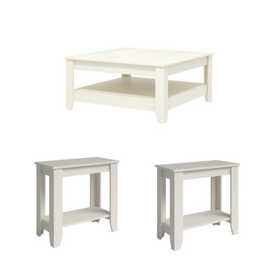 Weddel Basilico Transitional Coordinated 3 Piece Living Room Table Set