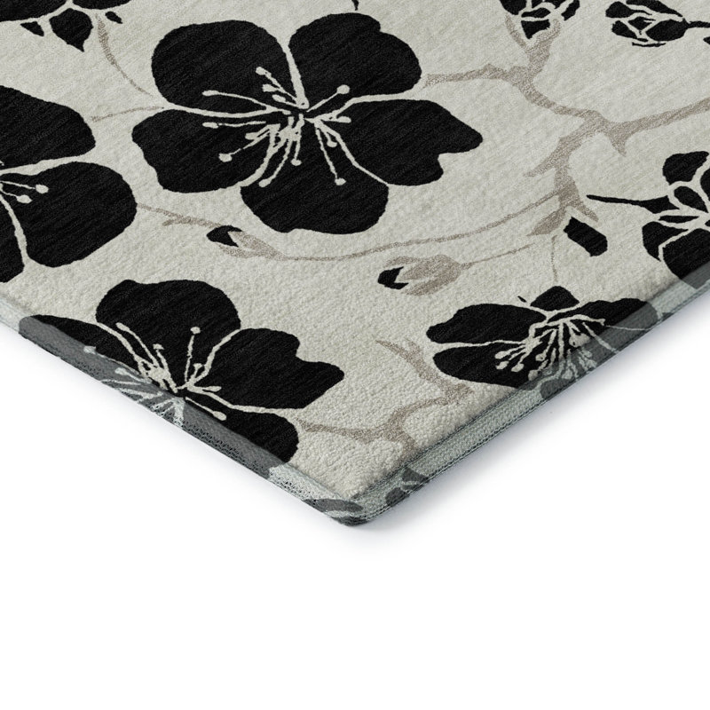 Tapis floral Premium lavable à la machine Diskin AMF1034, Rectangulaire 8 pi x 10 pi