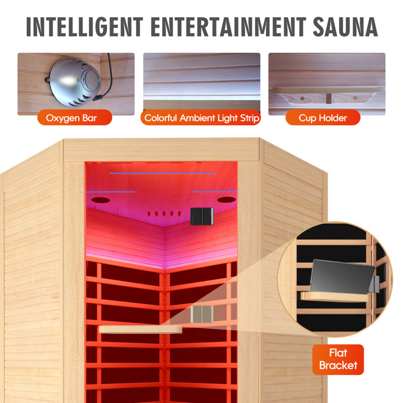 Canadian Hemlock Pentagonal Sauna With Infrared Heating
