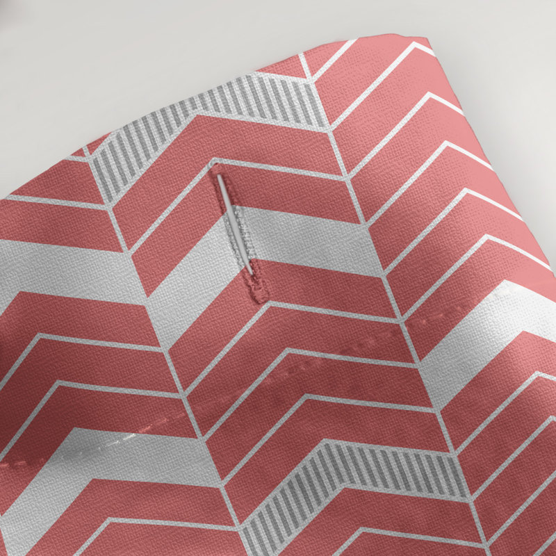Rideau de douche simple à chevrons, Rouge / Mauve