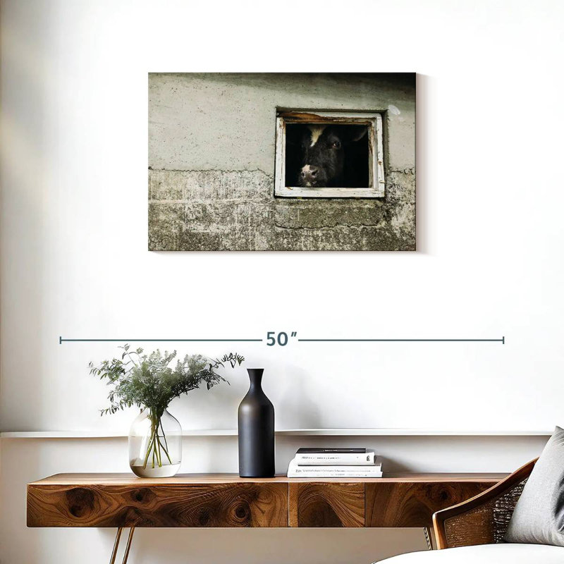 Brampt Window Peeping Cow, 20" H x 30" W