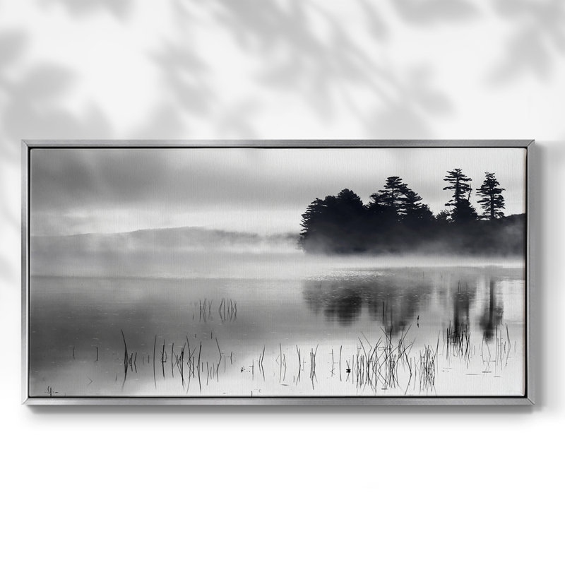 «Autumn Sunrise on Raquette Lake», toile tendue avec châssis, prête à être accrochée, H 25 po x l 49 po, Argent argent