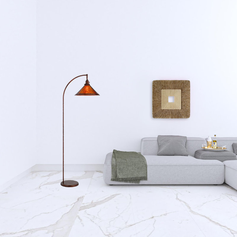 65" Traditional Shaped Floor Lamp With Empire Shade, Rust, Rust