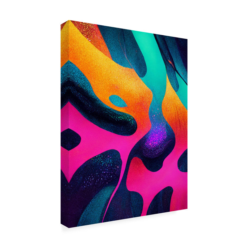 Art mural sur toile tendue - motif mural «Jungle Pattern 04» de Wumples pour le salon, la chambre à coucher ou le bureau - 18 x 24