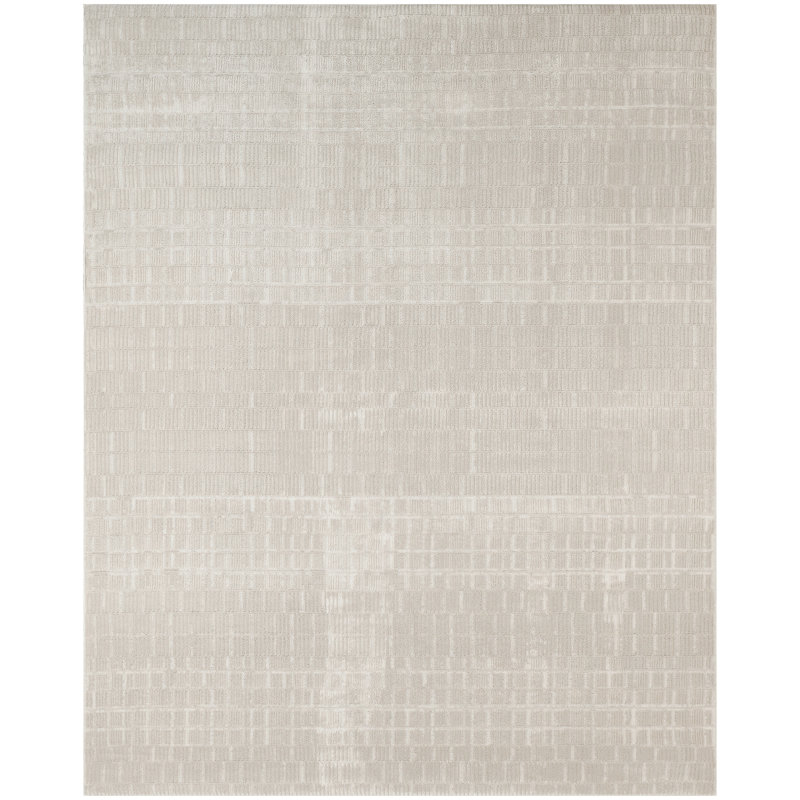 Ebern Designs Reimann Ivory Modern Indoor Rug, Rectangle 6' x 9'