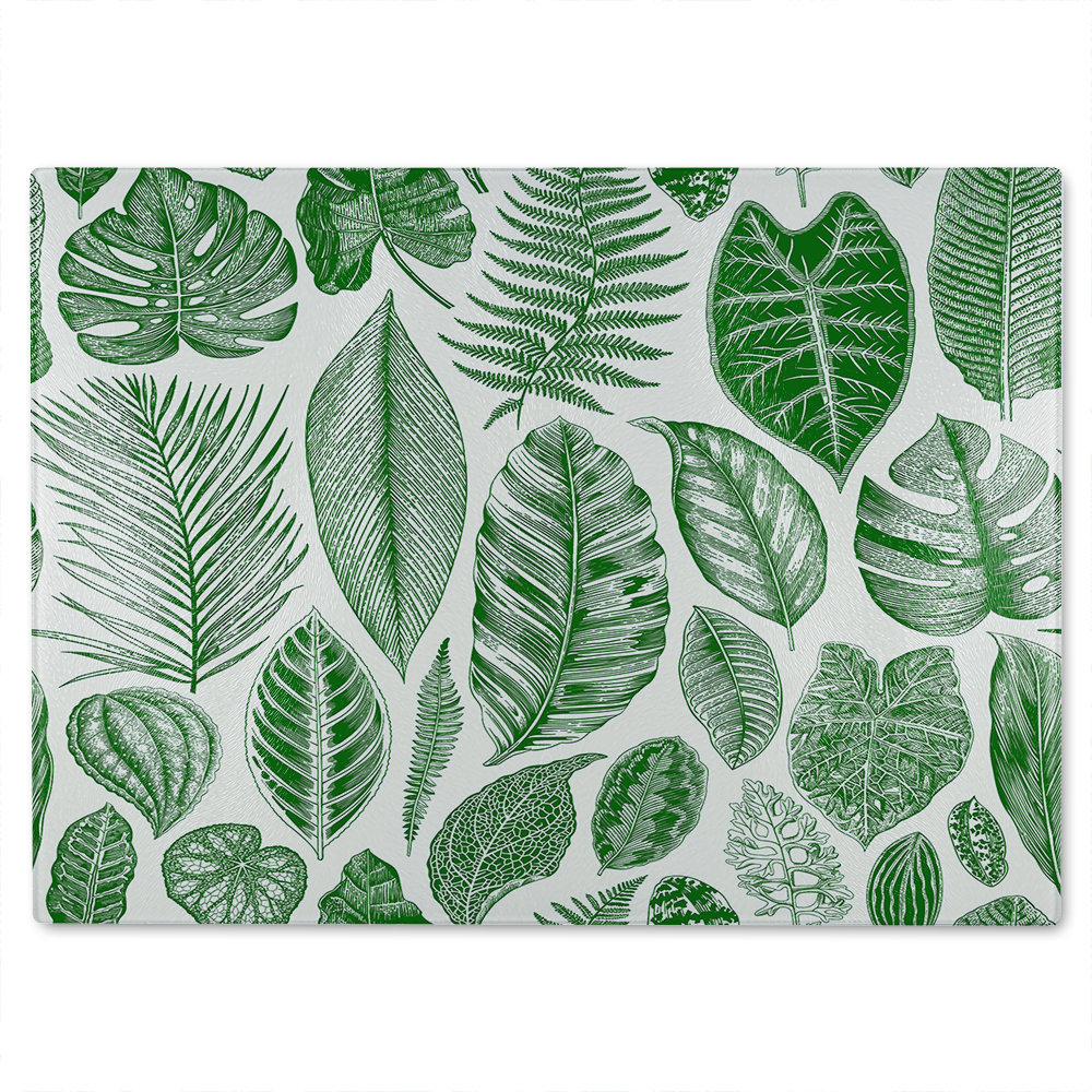 Leaves Mixed Glass Chopping Board