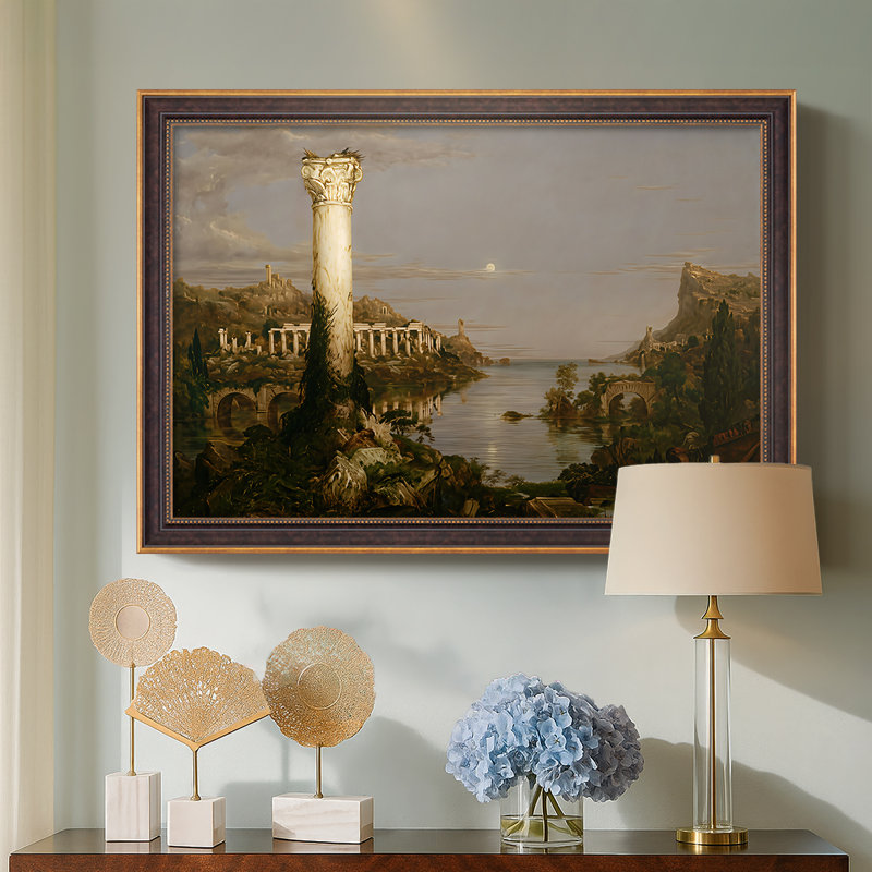 «The Course of Empire: Desolation», 1836 - Thomas Cole - toile sur mesure encadrée, Non, 30 x 44, Or vénitien