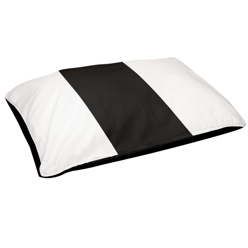 Coussin Oakland, Petit (l 28 po x P 18 po x H 6 po), Blanc / noir