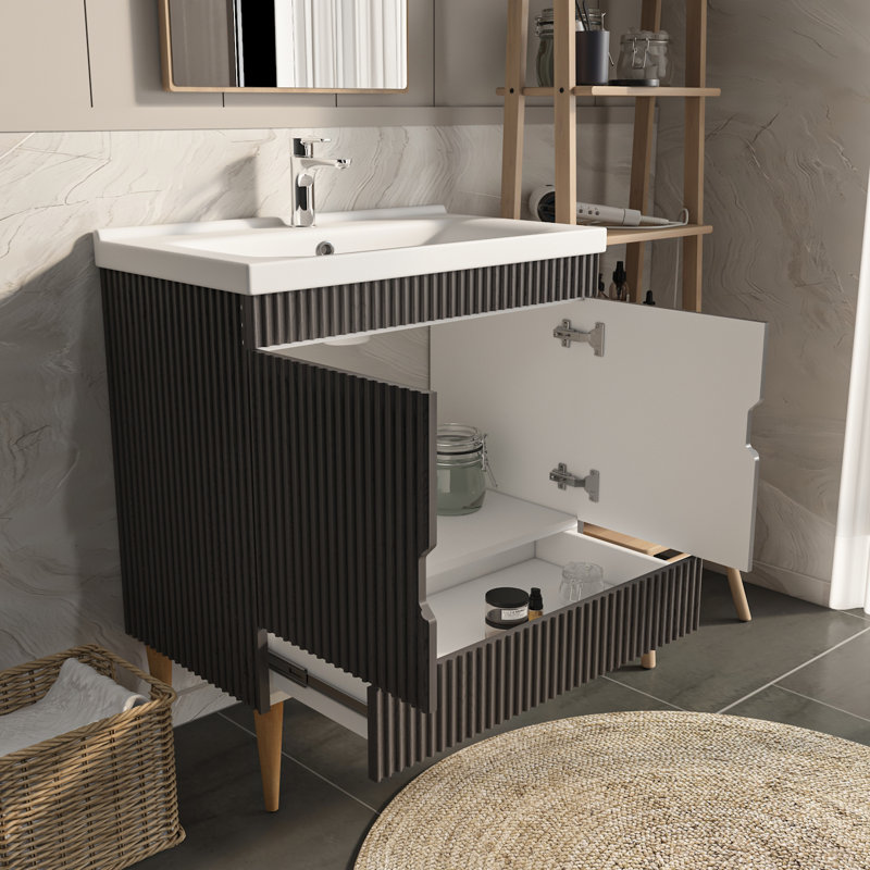 Sahra Bathroom Vanity, Anthracite, 80cm