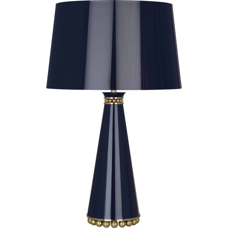 Pearl Table Lamp, Navy Brass Base/Navy Shade