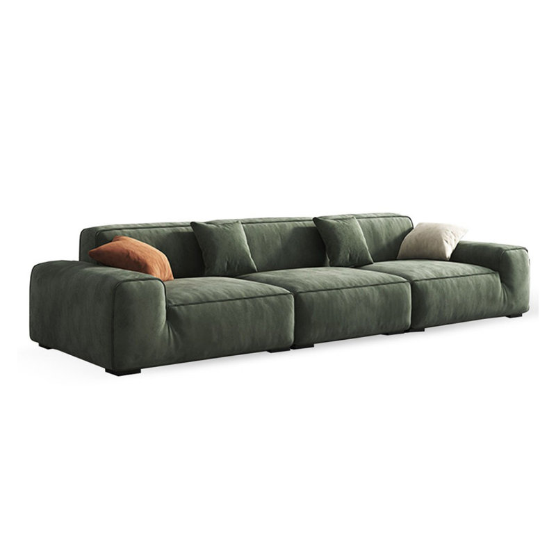 Green Polyester Modular Sofa, 28.74" H x 125.59" W x 38.58" D, 4