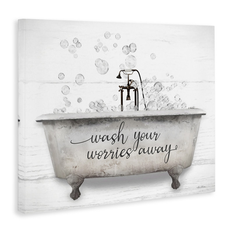 «Wash Worries Away Tub Bubbles» par Lori Deiter, H 16 po x l 20 po x P 1,5 po