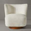 Ensemble de salon moderne 2 pièces, canapé rembourré et fauteuil d'appoint pivotant-641116112