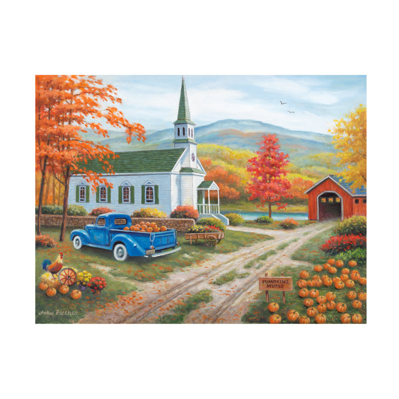«Hirving John Zaccheo Pumpkin Gathering», art sur toile, H 14 po x l 19 po x P 2 po