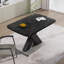 Table de salle à manger moderne, extensible, plateau de table en marbre noir imprimé et panneau de fibres à densité moyenne-1130361492-1130361497