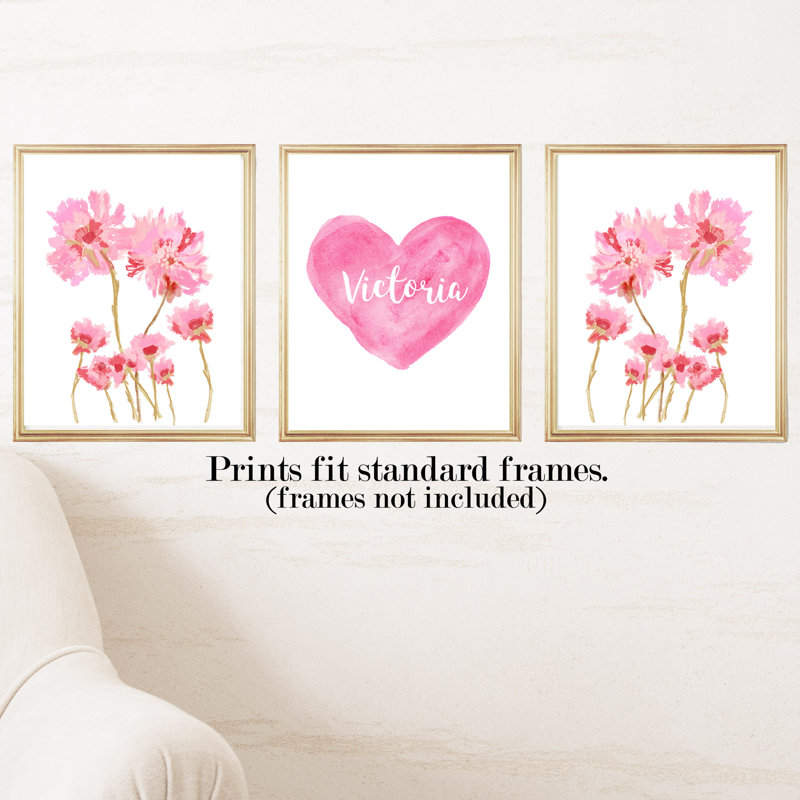 Ensemble de 3 impressions sur papier Cottage avec fleurs personnalisées, H 14 po x l 11 po