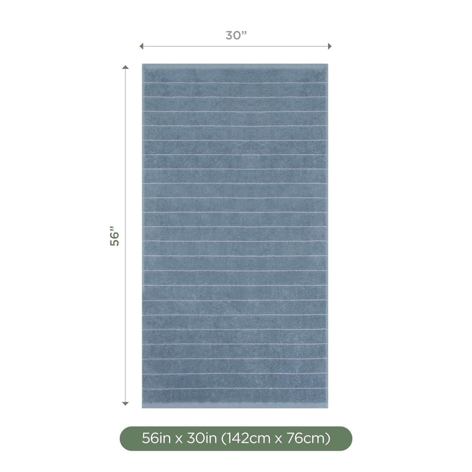 Joss & Main Sculpted Stripe Light Blue Bath Towel, Slub Stripe Blue