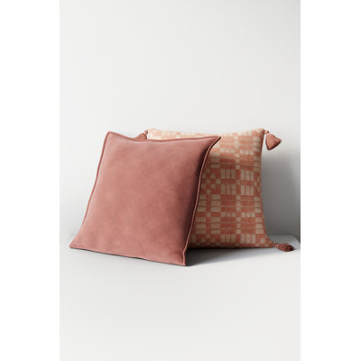 Edgar Square Cotton Velvet Throw Pillow