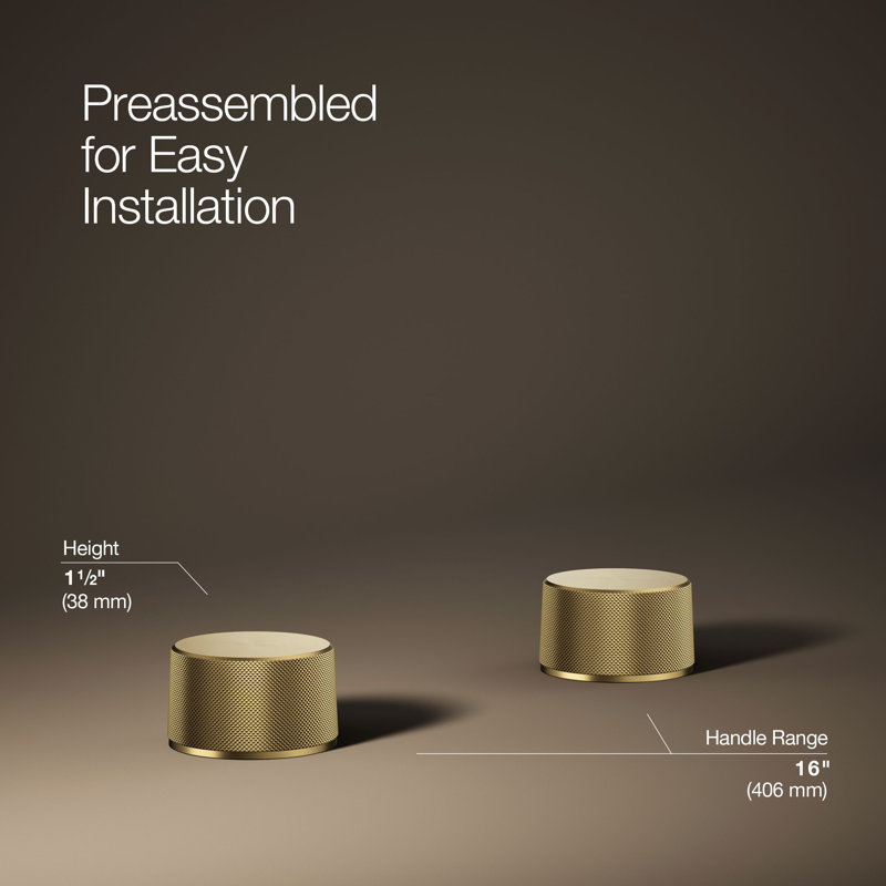 Components™ Bathroom Sink Handles with Oyl Design, Vibrant Brushed Moderne Brass