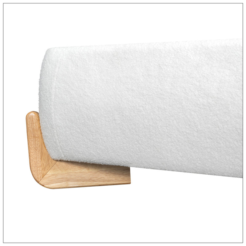 Lit tapissier Boucle, très grand, blanc, Très grand