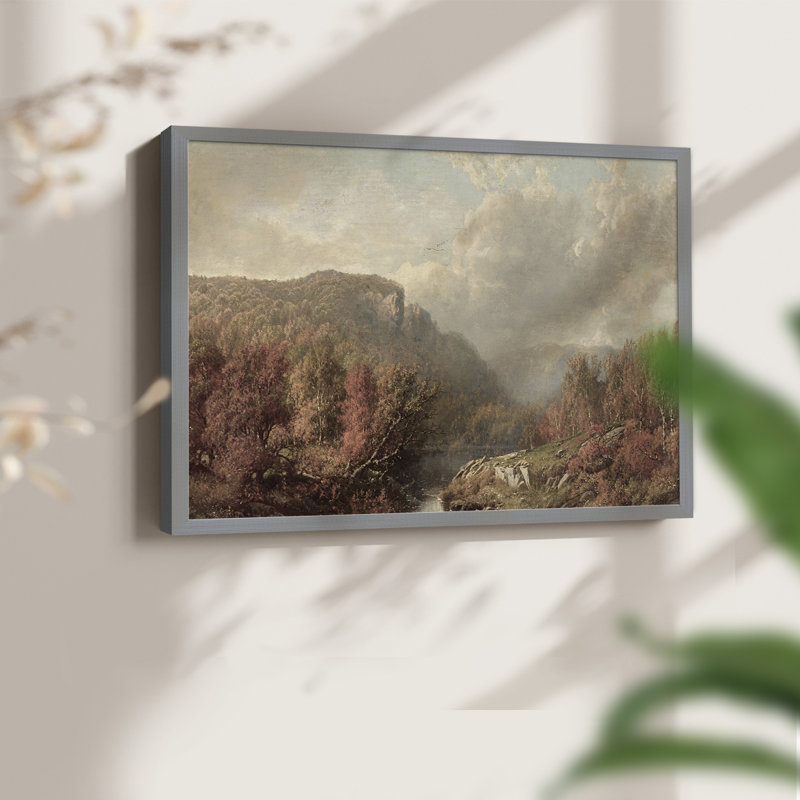 Paysages rétro-CCLVI-impression encadrée - réaménageable, H 11 po x l 14 po, Gris