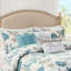 Édredon 7 pièces pour grand lit - thème côtier avec coquillages imprimés et coussins décoratifs étoile de mer, coraux éclatants-118650030-118650027