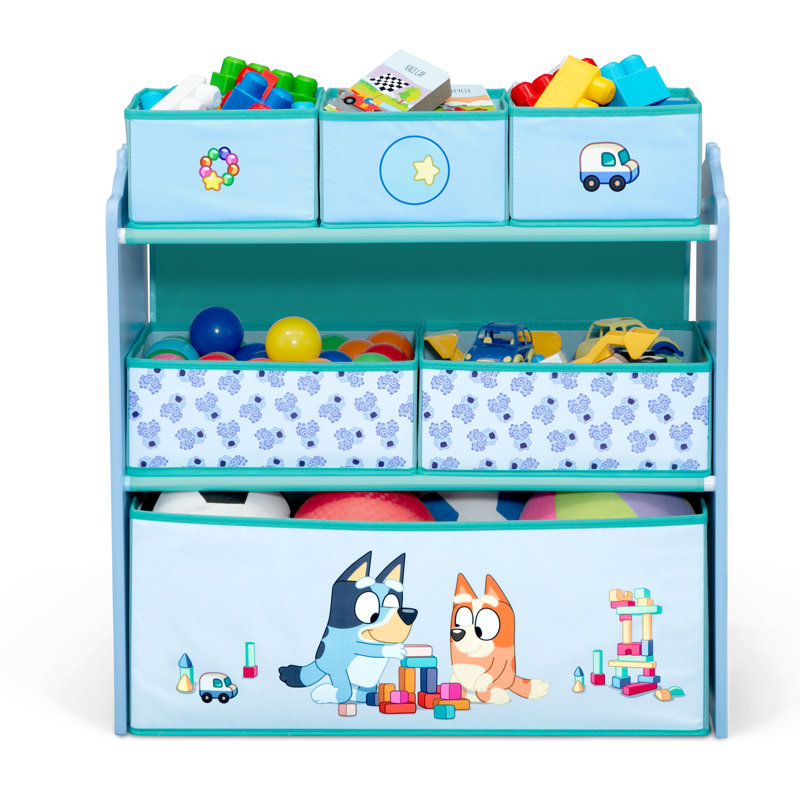 Bluey Design & Store 6 Bin Toy Storage Organizer By Delta Children - Greenguard Gold Certified
